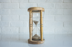 image of sand running out of an egg timer