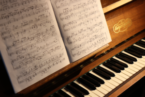 piano with music