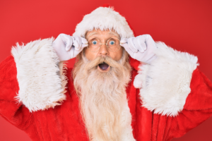 santa claus getting his brain blown with excitement